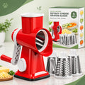 4-in-1 Rotary Cheese Grater & Vegetable Slicer – Manual Drum Shredder